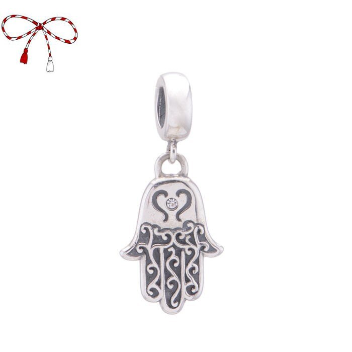 Pandantiv Hamsa din argint cu snur martisor
