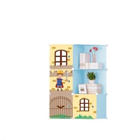 Dulap modular din plastic cu schelet metalic, D3211, culoare Allbastru