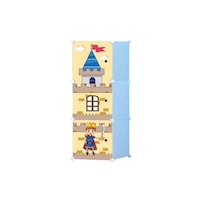 Dulap modular din plastic cu schelet metalic Castle Style, D3210, culoare Albastru