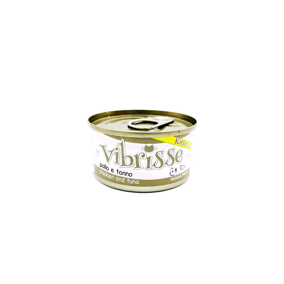 Set hrana umeda pentru pisici, Vibrisse, pui si ton, Kittens, 6x70 g, A1018780