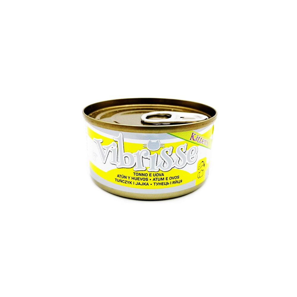 Set hrana umeda pentru pisici, Vibrisse, ton si oua, Kittens, 6x70 g, C1018750