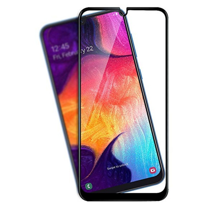 Folie de protectie tempered glass Samsung Galaxy A50 / A30 Full Face Neagra