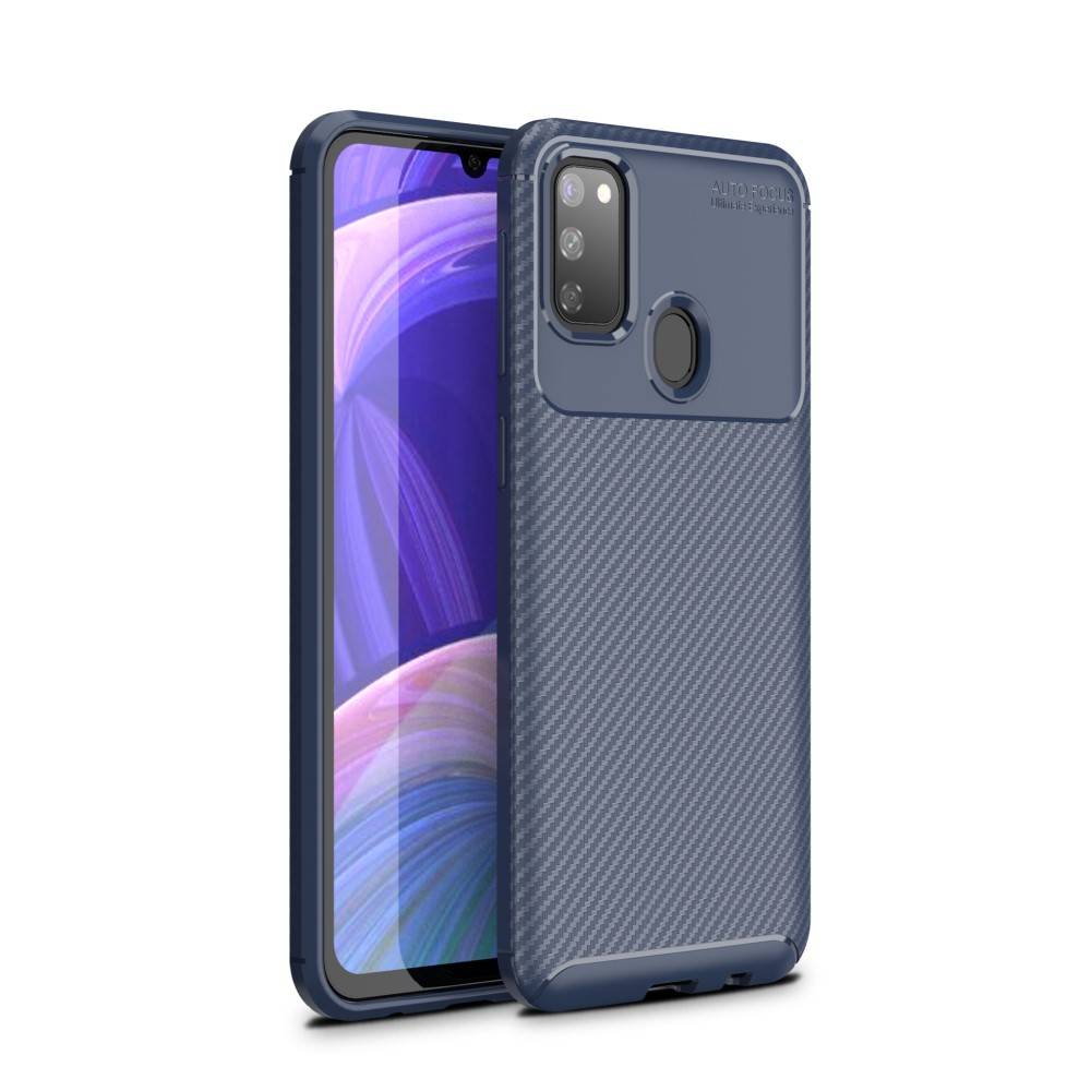 Husa Samsung Galaxy M21 / M30S TPU Carbon Fiber Navy