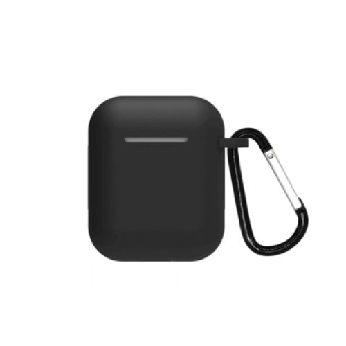 Husa protectoare Airpods, Silicon, Negru
