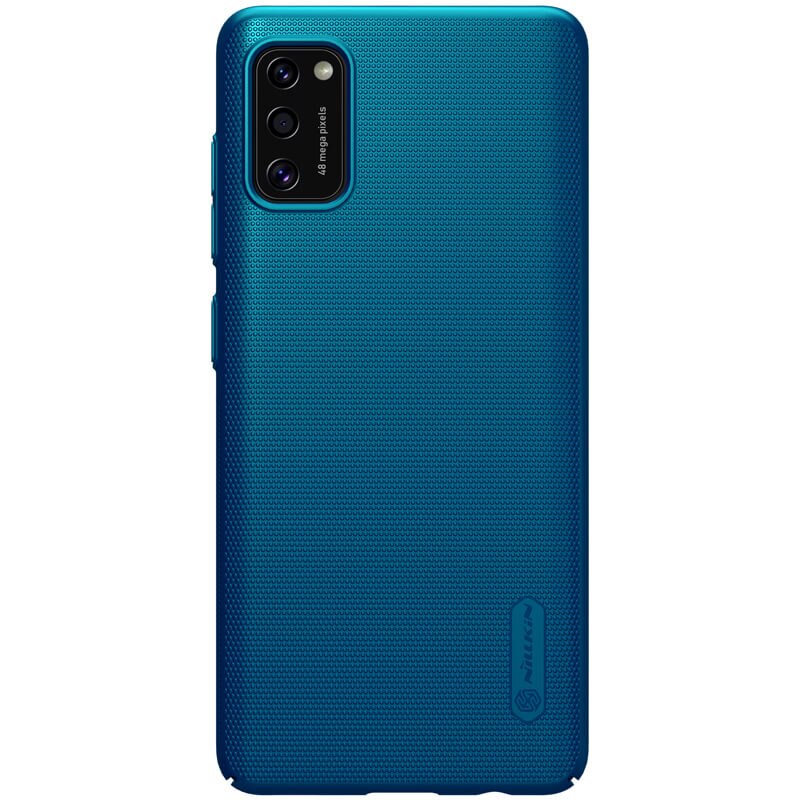 Husa protectie spate din plastic texturat albastru, pentru Samsung Galaxy A41- Nillkin Frosted Shield