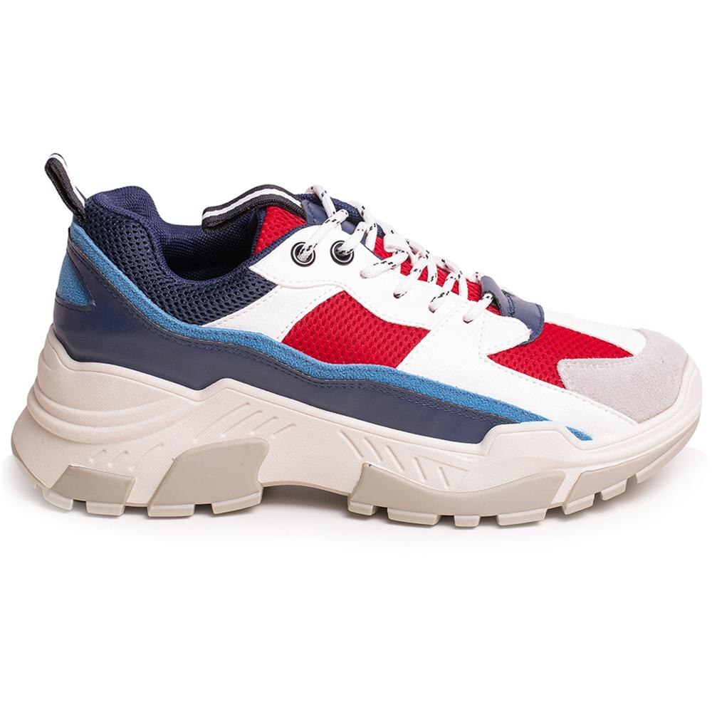 Pantofi sport dama Smaranda cu model contrastant, Rosu, Rosu