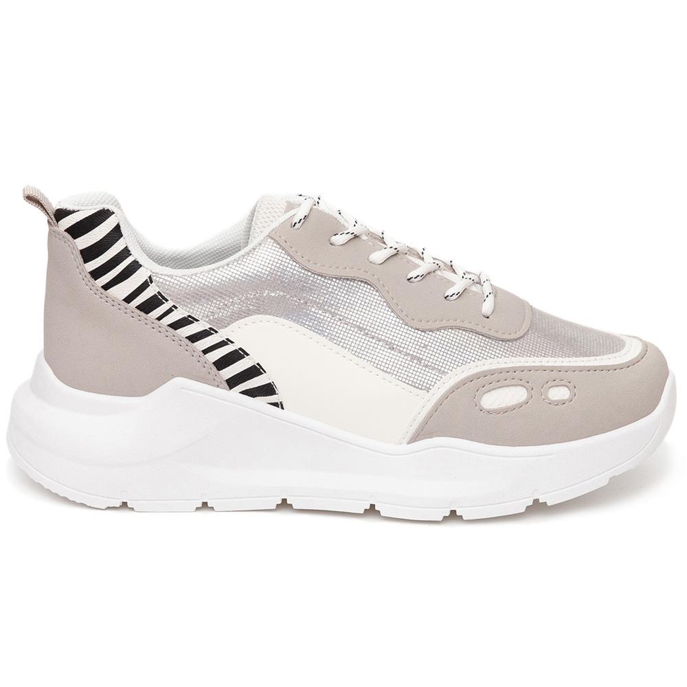 Pantofi sport dama Nurria cu imprimeu zebra, Gri, Gri