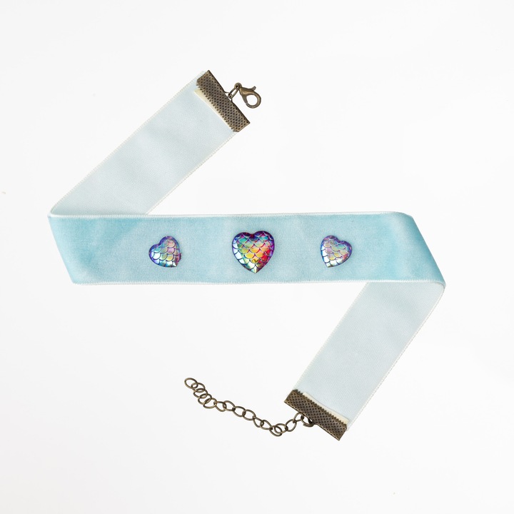 Choker Fille de la mer, bleu