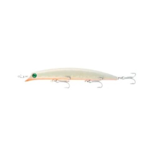 Momeala plutitoare, Kingdom, Popper LipLess Minnow, LN77, 5326, Carlig puternic, 130 mm, Alb/Portocaliu, 21 g
