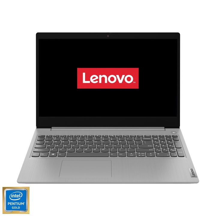 Laptop Lenovo IdeaPad 3 15IML05 cu procesor Intel Pentium Gold 6405U pana la 2.40 GHz, 15.6", HD, 4GB, 256GB SSD, Intel UHD Graphics, Free DOS, Platinum Grey