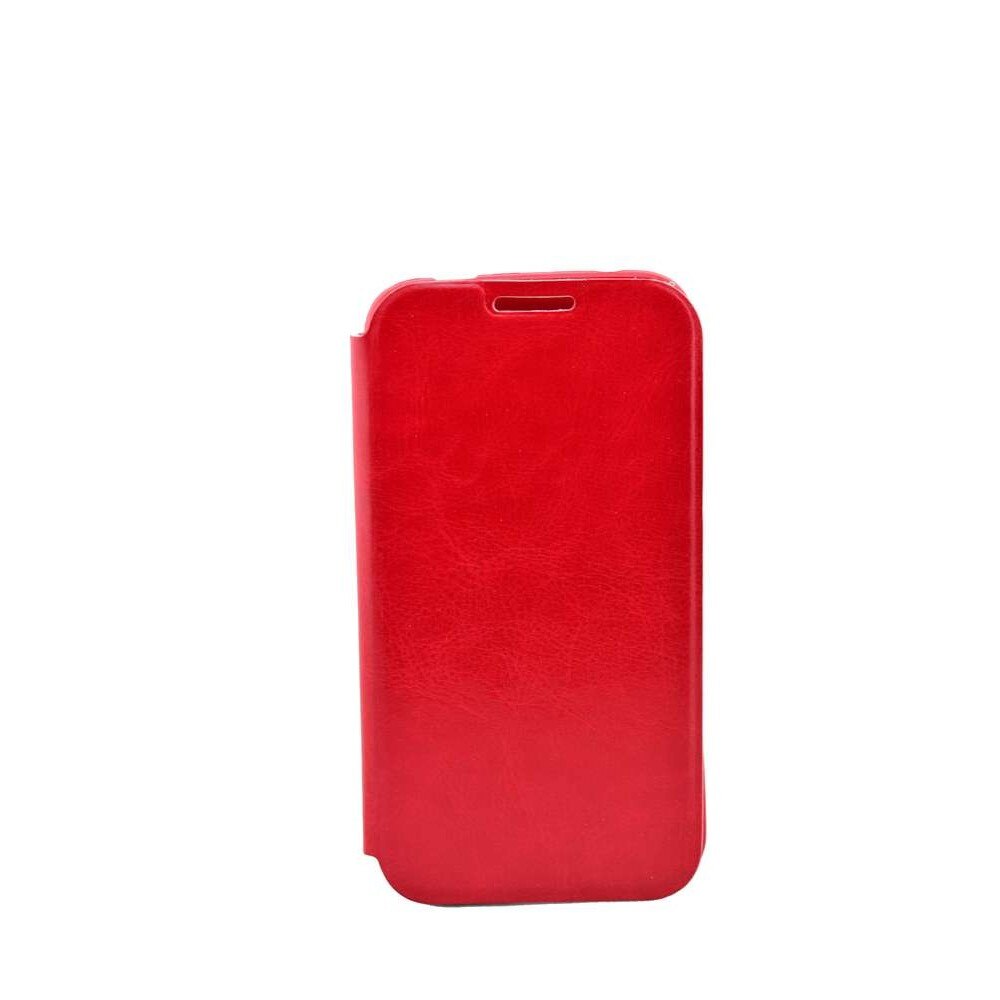 Husa Alcatel TPOP 4010, Piele eco, carte, rosie