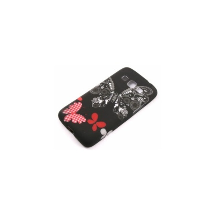 Калъф HTC Desire 310 бяла пеперуда силиконов черен