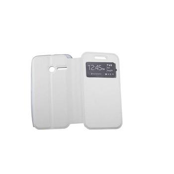 Husa Vodafone First 6, piele eco, carte, alba, ecran Husa Vodafone First 6, piele eco, carte, alba, ecran