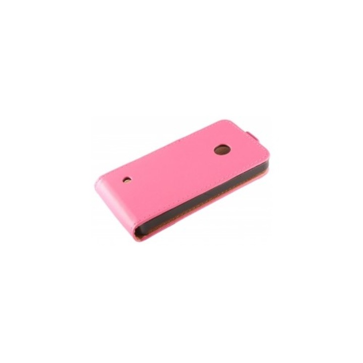 Калъф Nokia Lumia 530, Еко кожа, Елеганс флип, розов