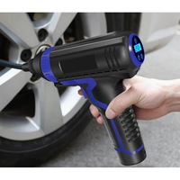 Compresor tip pistol pentru umflat roti, Cu fir 3 metri, Afisaj digital, Incarcare USB, 10 bari