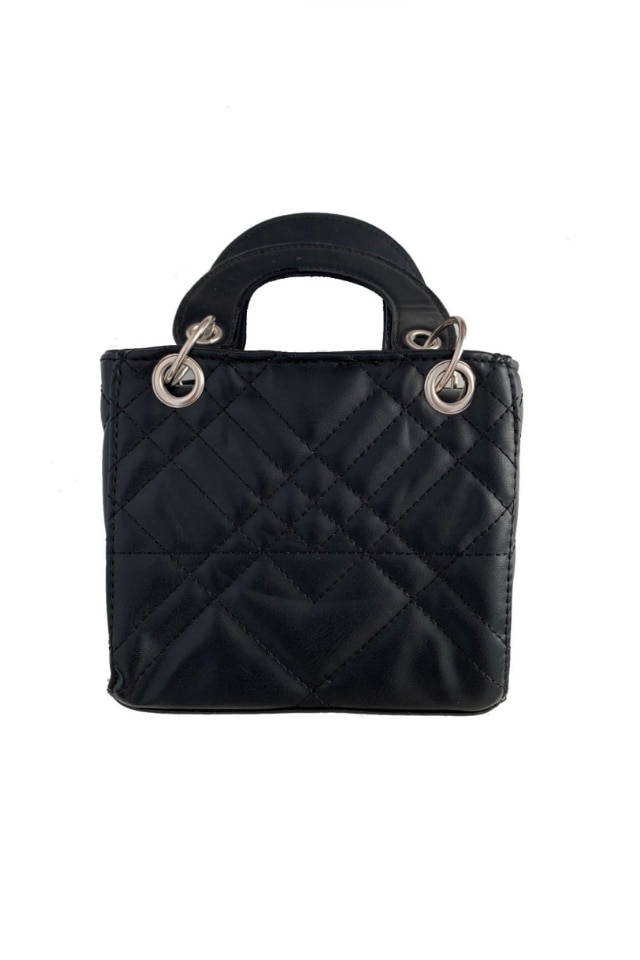 Geanta de dama Nathalie negru din piele ecologica si bareta de umar, 19 x 17 x 8 cm