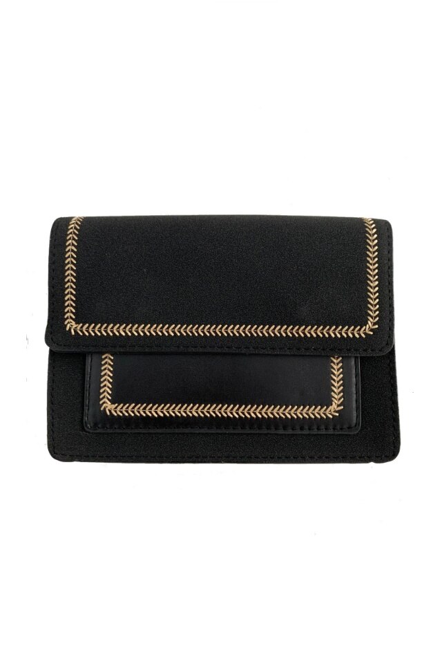 Geanta de dama Eloise neagra din piele ecologica, 20 x 14 x 5 cm