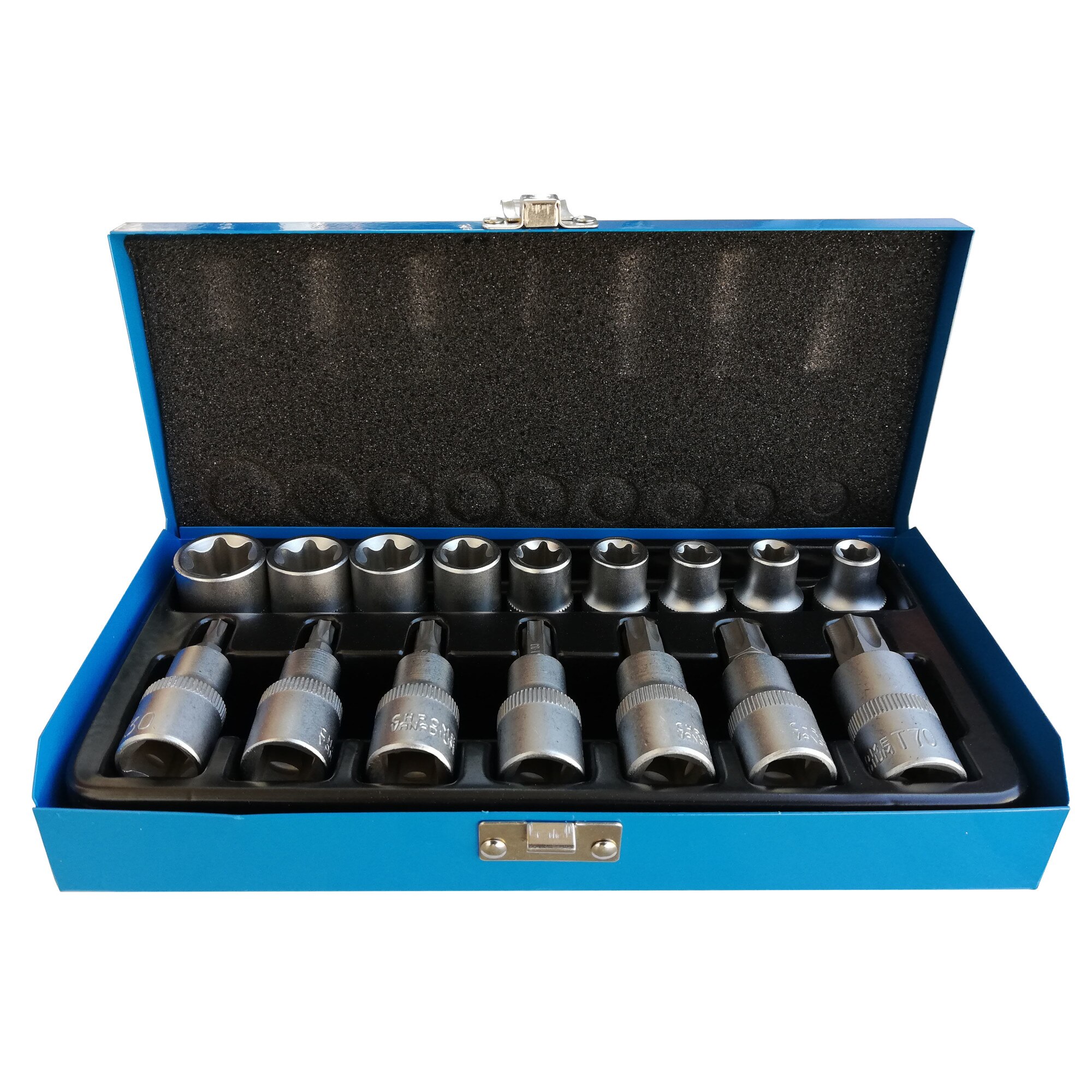 Set varfuri torx + tubulare E type 16 piese StahlRhein