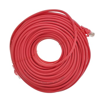Cablu UTP, Lanberg 42810, cat 5e, mufat 2xRJ45, lungime 50m, AWG 26, 100 MHz, de legatura retea, ethernet, rosu Cablu UTP, Lanberg 42810, cat 5e, mufat 2xRJ45, lungime 50m, AWG 26, 100 MHz, de legatura retea, ethernet, rosu