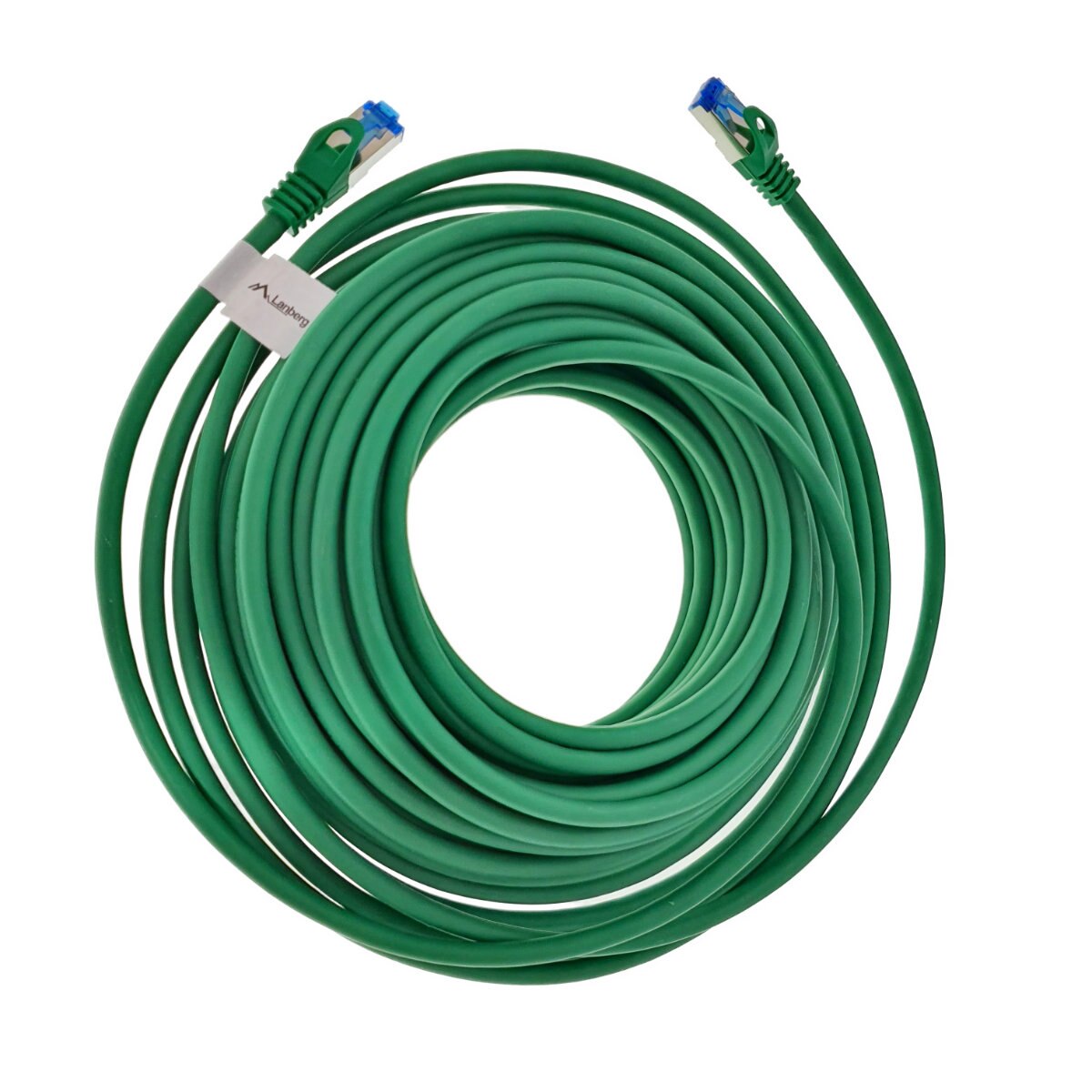 Cablu ecranat S / FTP, Lanberg 42724, cat 6A, mufat 2xRJ45, lungime 15 m, AWG 26, 500 MHz, LSZH, de legatura retea, ethernet, verde