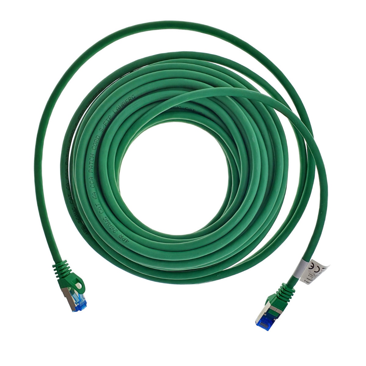 Cablu ecranat S / FTP, Lanberg 42716, cat 6A, mufat 2xRJ45, lungime 10 m, AWG 26, 500 MHz, LSZH, de legatura retea, ethernet, verde