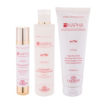 Set 3 produse pentru tenul gras, mixt si cu impuritati 500ml, crema cu turmeric 500ml, lapte demachiant cu arbore de ceai 200ml si masca cu neem 250ml , Lakshmi, produse bio-organice Set 3 produse pentru tenul gras, mixt si cu impuritati 500ml, crema cu turmeric 500ml, lapte demachiant cu arbore de ceai 200ml si masca cu neem 250ml , Lakshmi, produse bio-organice