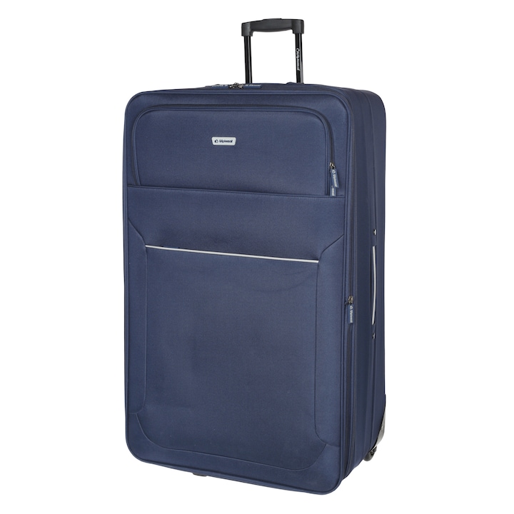 Куфар Diplomat, Много Голям, ZC 3002, 84 cm, Разтегателен, с 2 колела, Тъмно синьо
