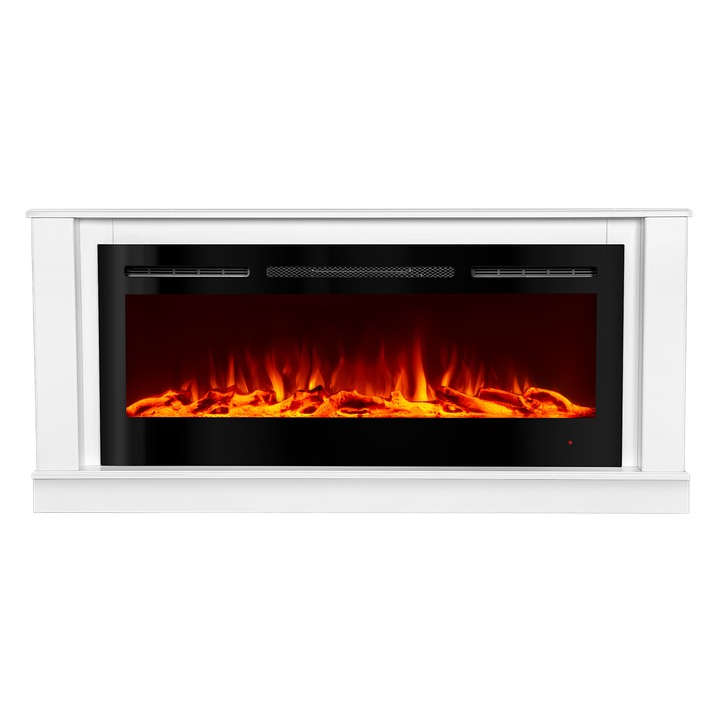 Elektromos kandalló Bernard & Hermes, Art Flame, 725x1580x300 mm, 1500 W, 3 lángszín, 5 lángfényességi szint, Farönkök és kristályok