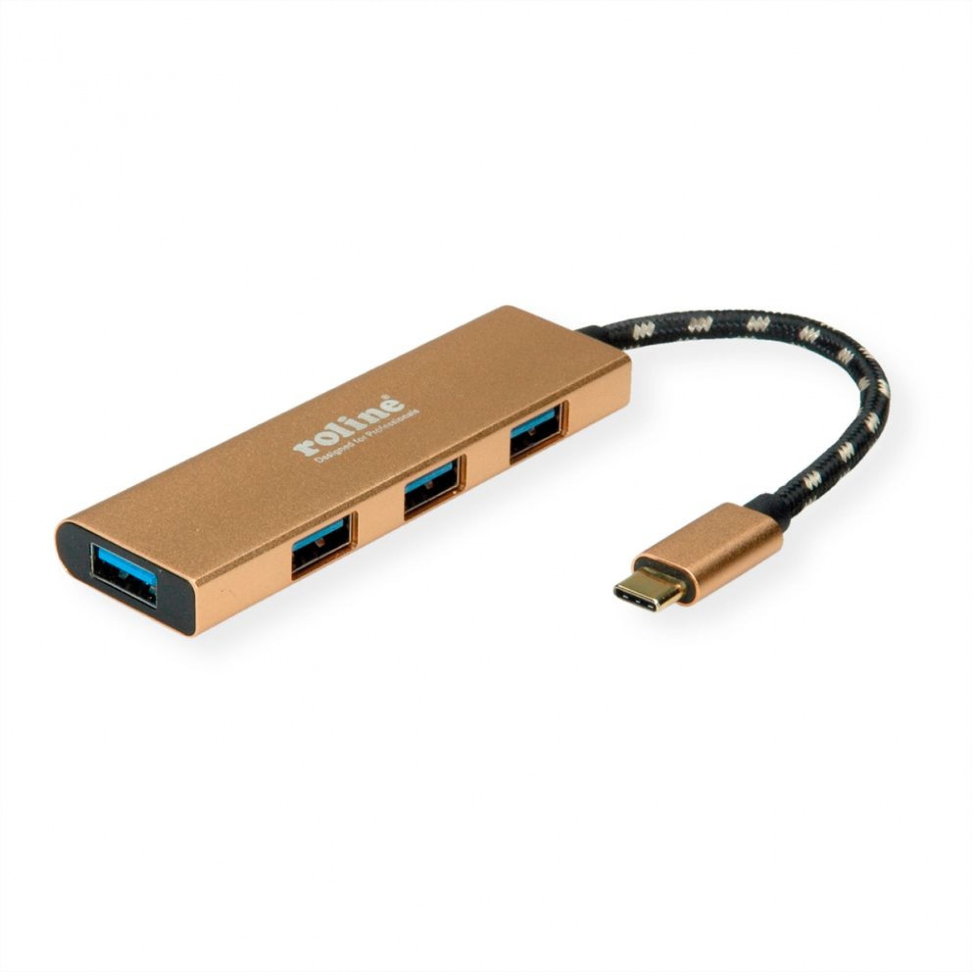Hub usb 3.1-C gold la 4 x usb-A, Roline 14.02.5039