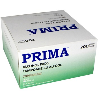 Tampoane 6.5 x 3cm, impregnate cu alcoolizopropilic 70%, 200 bucati/cutie Tampoane 6.5 x 3cm, impregnate cu alcoolizopropilic 70%, 200 bucati/cutie