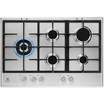 Plita incorporabila Electrolux KGS7566SX gaz, 5 arzatoare, inox Plita incorporabila Electrolux KGS7566SX gaz, 5 arzatoare, inox