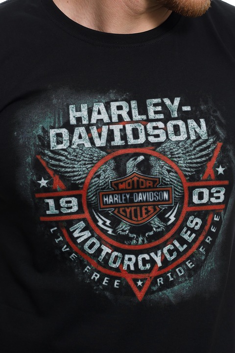 Férfi póló Printex, HARLEY DAVIDSON, Motorkerékpár, fekete