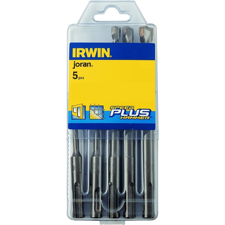 Set 5 bucati burghie pentru beton marca Irwin SPEEDHAMMER™ PLUS DRILL BITS de 5.5x50x110 mm