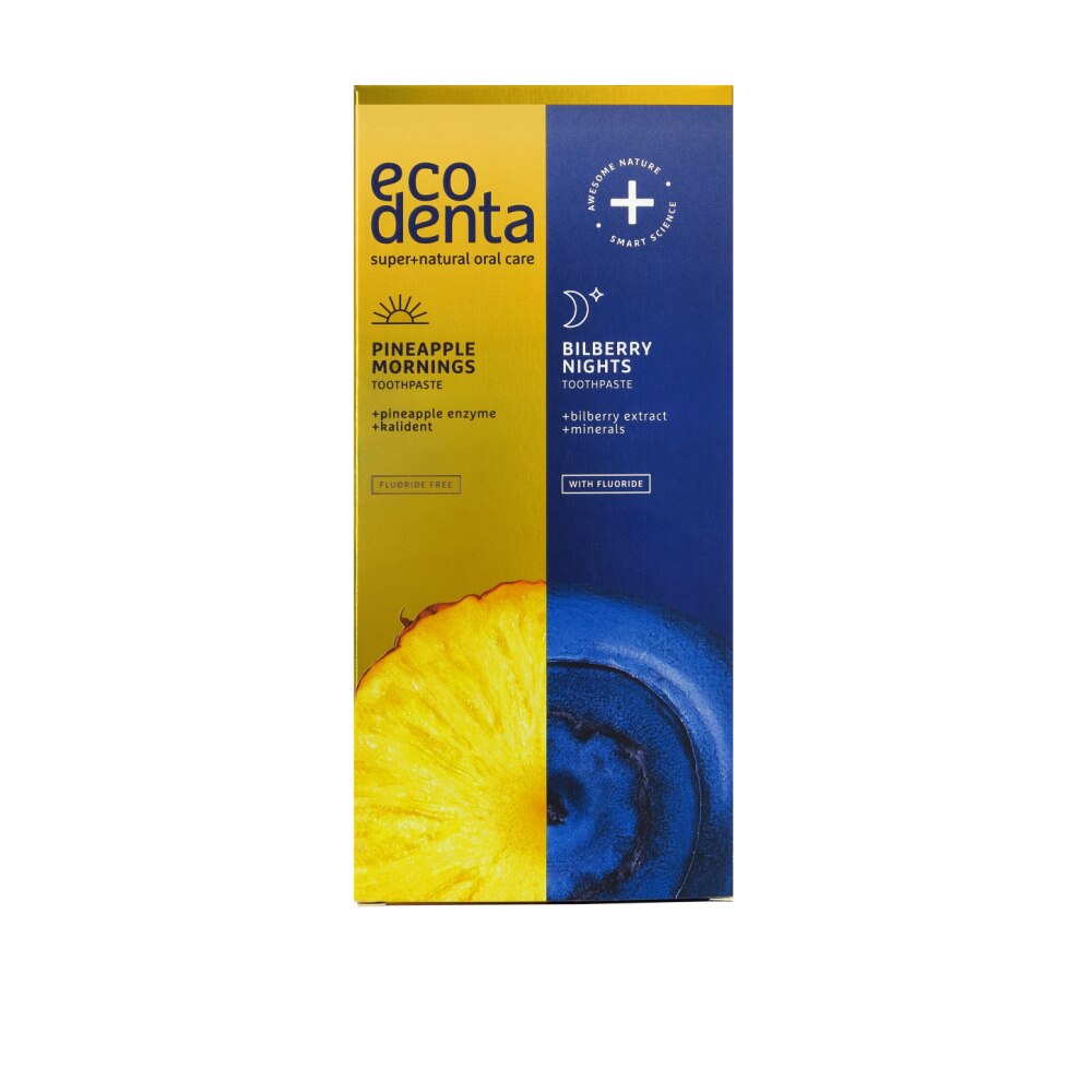Set pasta de dinti Day & Night, Ecodenta, 2 x 100ml
