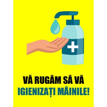 Sticker Preventie Coronavirus, Igienizare Maini, 30x40 cm Sticker Preventie Coronavirus, Igienizare Maini, 30x40 cm