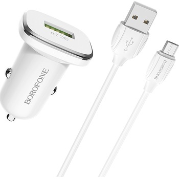 Incarcator auto Borofone, BZ12A Lasting, dual USB QC3.0, 3.6A, cablu MicroUSB inclus, 1m, Alb Incarcator auto Borofone, BZ12A Lasting, dual USB QC3.0, 3.6A, cablu MicroUSB inclus, 1m, Alb