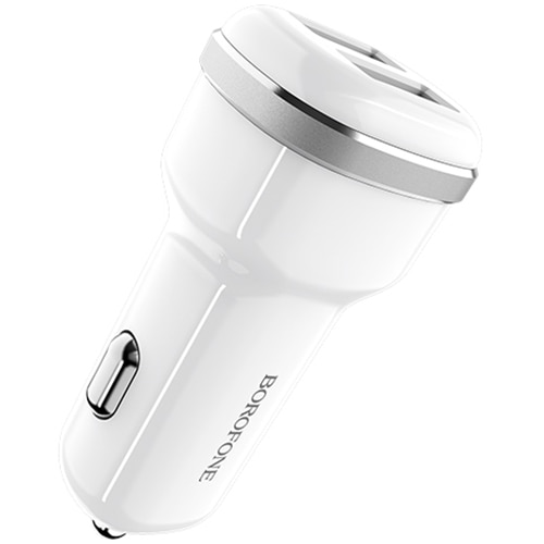 Incarcator auto Borofone BZ13, 2xUSB, Alb