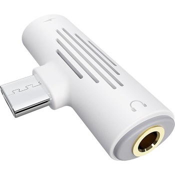 Convertor audio 2in1 Type-C Borofone, BV8, Jack 3.5mm+Type-C, Alb Convertor audio 2in1 Type-C Borofone, BV8, Jack 3.5mm+Type-C, Alb