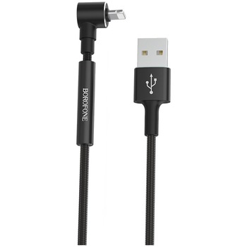 Cablu de date Borofone BU6 Bracket, Lightning, Braided, 2A, 1.2m, Negru Cablu de date Borofone BU6 Bracket, Lightning, Braided, 2A, 1.2m, Negru
