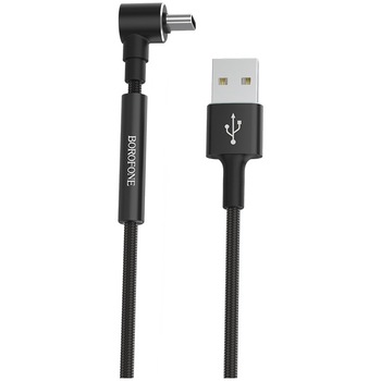 Cablu de date Borofone BU6 Bracket, Type-C, Braided, 2A, 1.2m, Negru Cablu de date Borofone BU6 Bracket, Type-C, Braided, 2A, 1.2m, Negru