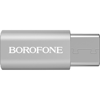 Adaptor MicroUSB to Type-C Borofone, BV4, Aluminiu, Incarcare si transfer, Argintiu Adaptor MicroUSB to Type-C Borofone, BV4, Aluminiu, Incarcare si transfer, Argintiu