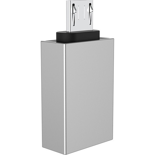 Adaptor OTG MicroUSB to USB Borofone, BV2, Aluminiu, Incarcare si transfer, Argintiu