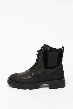 Big Star, Ghete de piele cu insertii elastice, Negru, 38 Big Star, Ghete de piele cu insertii elastice, Negru, 38