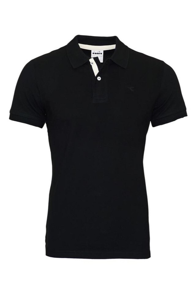 Tricou Polo Barbati Diadora, din Bumbac, Negru, XL
