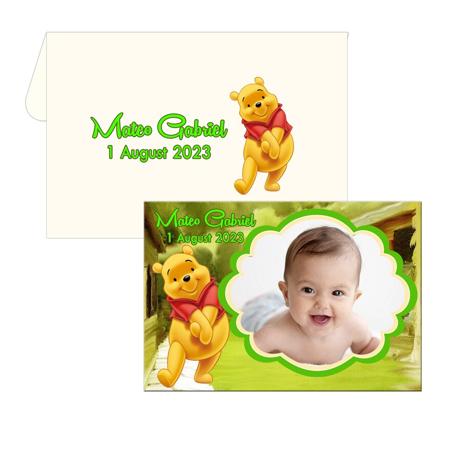Magnet cu plic, tematica Winnie the Pooh, dimensiune 9.5 cm x 6.5 cm