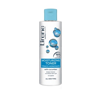 Toner hidratant Lirene, cu extract de castravete, 98% ingrediente naturale, 200ml Toner hidratant Lirene, cu extract de castravete, 98% ingrediente naturale, 200ml