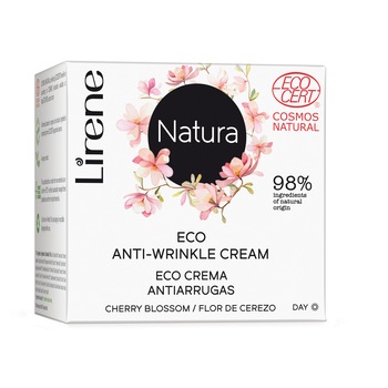 Crema ECO anti-rid pentru zi LIRENE NATURA, cu extract din floare de cires , 98% ingrediente de origine naturala, 50ml Crema ECO anti-rid pentru zi LIRENE NATURA, cu extract din floare de cires , 98% ingrediente de origine naturala, 50ml