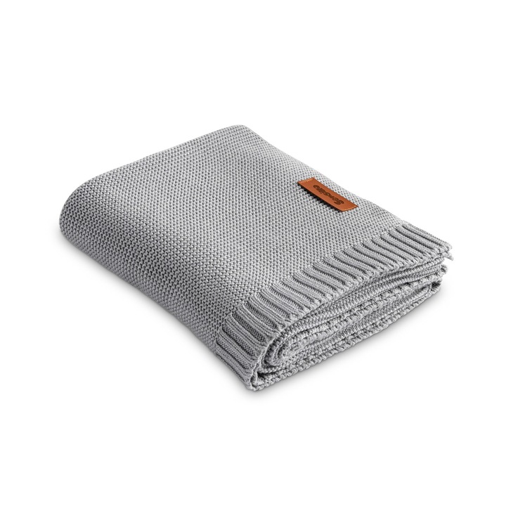 Килим от памук и бамбук Sensillo 100x80 см Сив