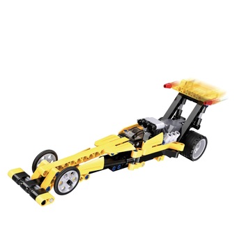 Set de constructie masina de curse Imaginarium Top Fuel Drag Racing cu 151 de piese, sistem pull back, 6-12 ani Set de constructie masina de curse Imaginarium Top Fuel Drag Racing cu 151 de piese, sistem pull back, 6-12 ani