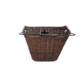 Cos de biciclete pe ghidon de ratan, maro natural, detasabil cu sistem clic Cos de biciclete pe ghidon de ratan, maro natural, detasabil cu sistem clic